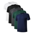 thumbnail image 1 of ANLIQI Men's Bamboo Rayon Undershirts Short Sleeve Crewneck Moisture-Wicking Undershirts 3 or 5 PackMulti Colors (5C, L), 1 of 8