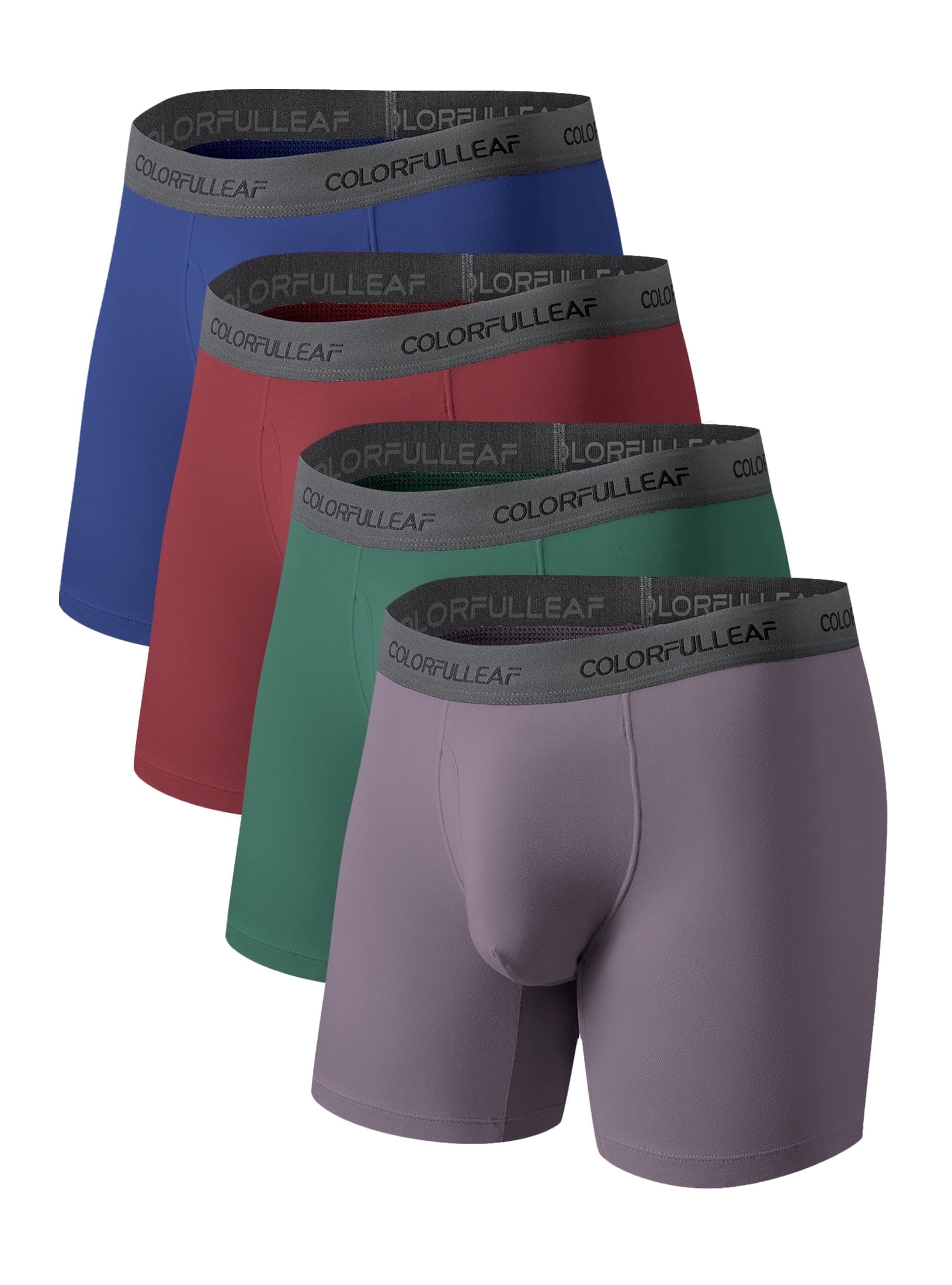 ANLIQI Men's Underwear Bamboo Rayon Boxer Briefs Lightweight Open Fly ...