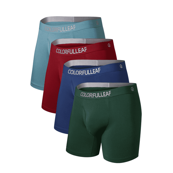 ANLIQI Men's Underwear Moisture Wicking Boxer Briefs Breathable Soft Waistband Bamboo Rayon Underwear for Men with 3D-Pouch Opening Fly(4E,L)