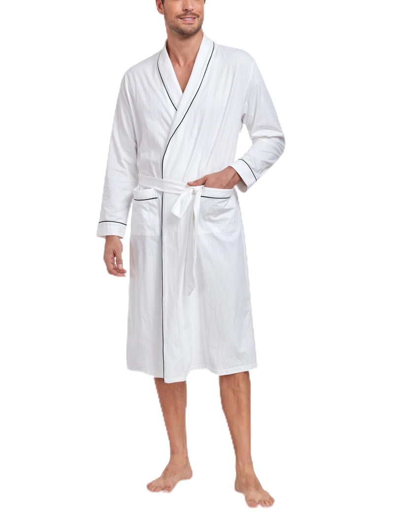 mens lightweight cotton dressing gown Anliqi 100% Robes Long Sleeve Bathrobe Soft Knit Spa Robe with Pockets (White, XL), Men's Summer robe Elegant Woman in Red collection:secret-sale Size:16 (14 US) Crafted from cotton