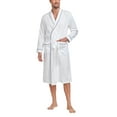thumbnail image 1 of ANLIQI Mens 100% Cotton Robes Lightweight Long Sleeve Bathrobe Soft Knit Spa Robe with Pockets (White, XL), 1 of 7