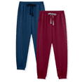 thumbnail image 1 of ANLIQI Mens Cotton Pajama Pants Lightweight Jogger Pajama Bottoms Soft Lounge Pants with Pockets (Blue&Dark Red, XL), 1 of 3