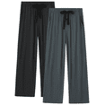thumbnail image 1 of ANLIQI Mens Pajama Pants Rayon Made from Bamboo Soft Comfy Lounge Bottoms with Pockets 2 Pack (Black&Dark Gray, L), 1 of 7