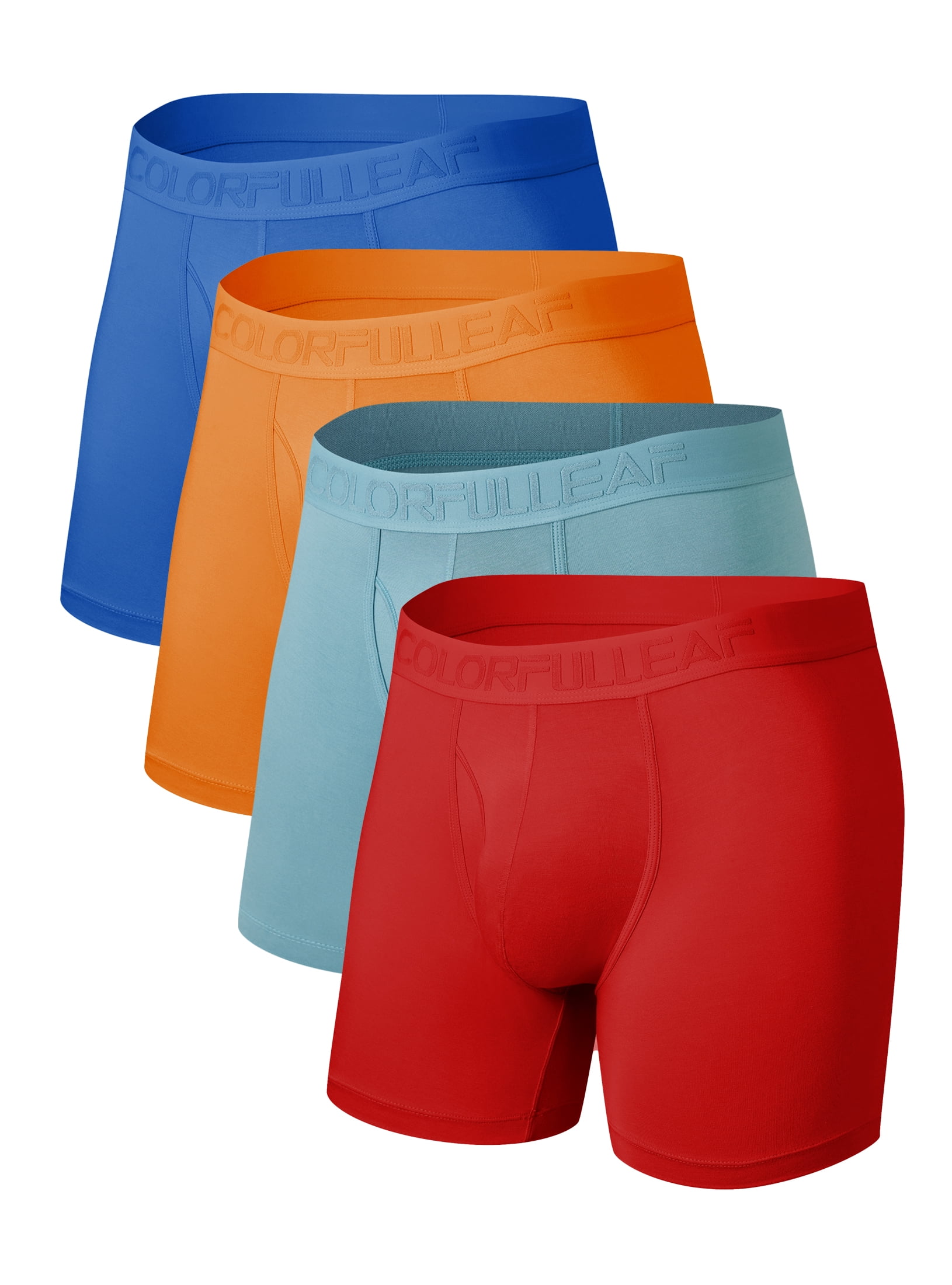 ANLIQI Mens Underwear Soft Breathable Bamboo Rayon Boxer Briefs Open ...
