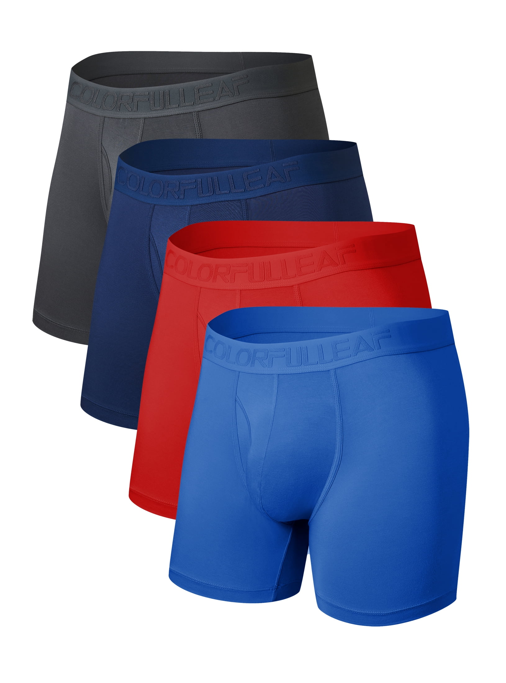ANLIQI Mens Underwear Soft Breathable Bamboo Rayon Boxer Briefs Open ...