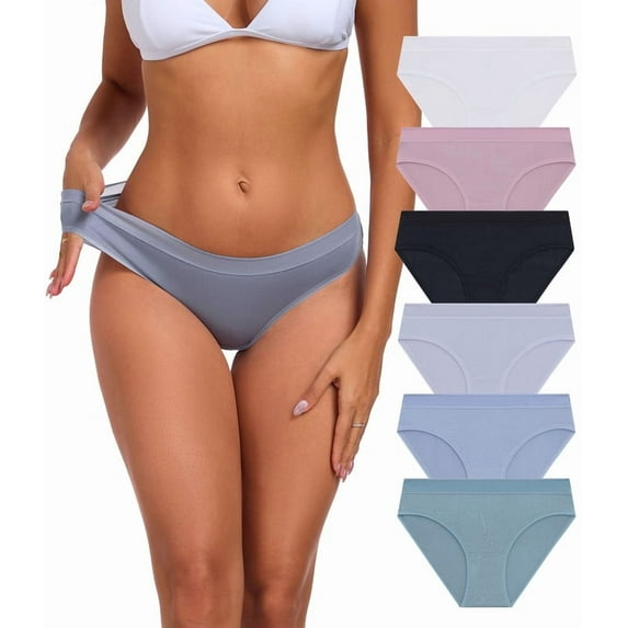 ANLIQI Modal Hipster Panties Moisture Wicking Underwear for Women Comfort & Breathable Ladies Underpants No Show Undies (6D,L)