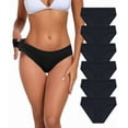 thumbnail image 1 of ANLIQI Modal Underwear Supersoft Hipster Panties for Women Pack Breathable & Stretch Bikini Underpants Comfortable Undies (6B,XL), 1 of 6