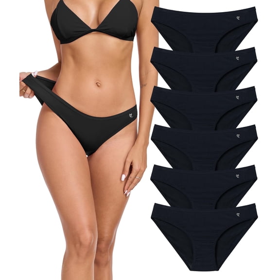ANLIQI Modal Underwear Women Supersoft Bikini Panties for Women Pack Hi Cut Hipster Breathable Comfy Stretchy Ladies Undies(6B,L)