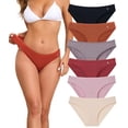 thumbnail image 1 of ANLIQI Modal Underwear Women Supersoft Bikini Panties for Women Pack Hi Cut Hipster Breathable Comfy Stretchy Ladies Undies(6I,XL), 1 of 1