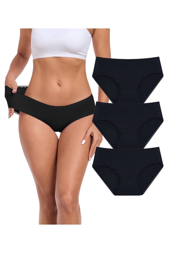 Women Underwear Pack Modal Hipster Panties for Women Pack Full Coverage Briefs Soft Breathable Ladies Panties 3/6 Pack (3B,M)