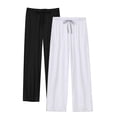 thumbnail image 1 of ANLIQI Women's Bamboo Rayon Pajamas Pants Wide Leg Yoga Pants Casual Loose Cozy Sweatpants with Pockets (Black&White, S), 1 of 9