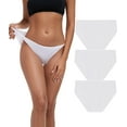 thumbnail image 1 of ANLIQI Modal String Bikini Underwear for Women, Sexy Low Waisted Bikini Panties Stretch Briefs 3/6 Pack(3W,2XL), 1 of 6