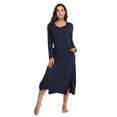 thumbnail image 1 of ANLIQI Women's Sleepwear Soft Comfy Long-Sleeve Nightgown Full Length Nightshirts Pajamas Loungewear with Pockets(Navy Blue,S), 1 of 6