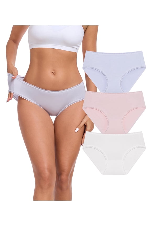 Women's Underwear Modal Hipster Panties Full Coverage Briefs Soft Stretch Breathable Ladies Underwear 3/6 Pack (3E,XL)