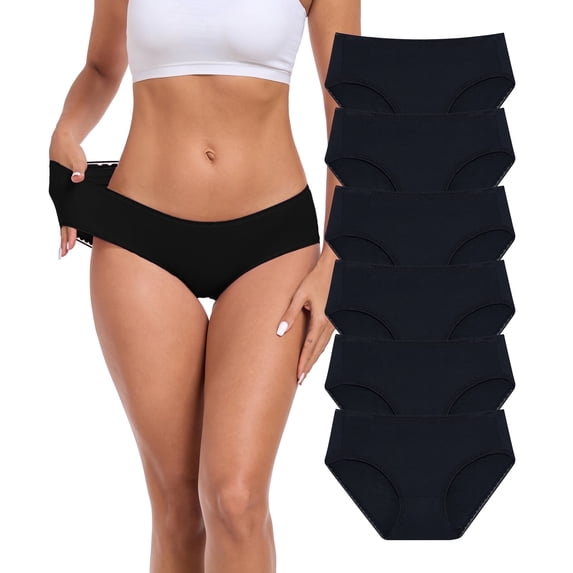 ANLIQI Women's Underwear Modal Hipster Panties Full Coverage Briefs Soft Stretch Breathable Ladies Underwear 3/6 Pack (6B,L)