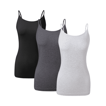 ANLIQI Womens Bamboo Rayon Tank Tops Summer Adjustable Spaghetti Strap Camisoles Basic Undershirts Soft Layering Tops(3F, XL)