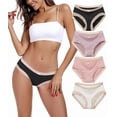 thumbnail image 1 of ANLIQI Womens Lace Underwear Bamboo Viscose Cotton Lace Hipster Panties Pack Soft&Comfy Cute Undies for Ladies Bikini Panty with Bow(4G,M), 1 of 6