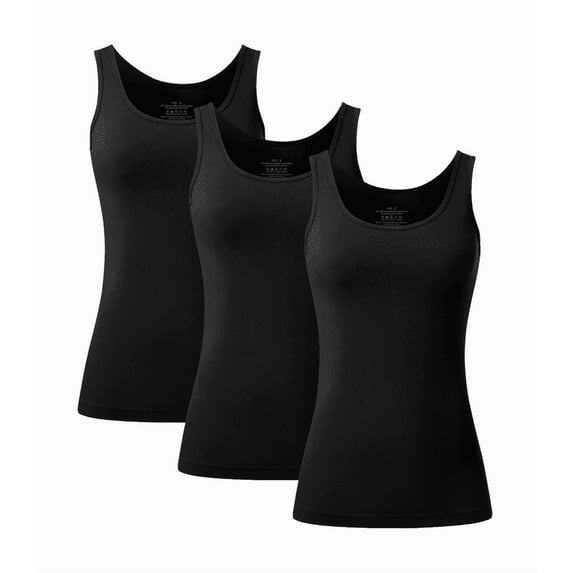 ANLIQI Womens Summer Bamboo Rayon Tank Tops Adjustable Spaghetti Strap Camisoles Breathable Undershirts 3 Pack(3B, M)