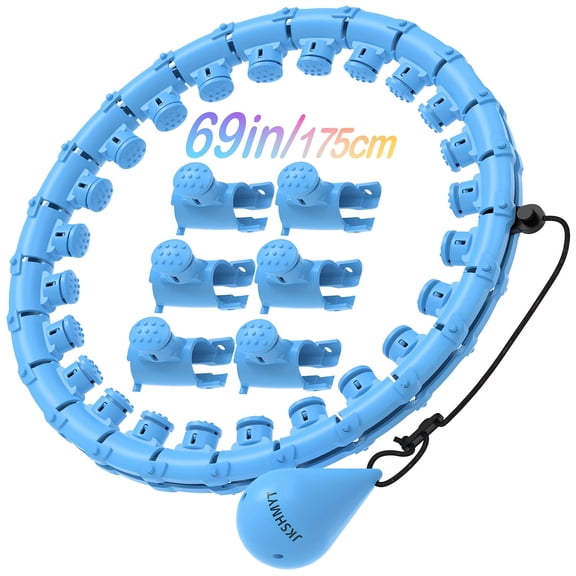 Lakwi 69"/175cm Weighted Exercise Circle – Smart Pilates Ring with 30 Detachable Knots, Plus Size Hoop for Adults & Beginners, Versatile Fitness Tool.