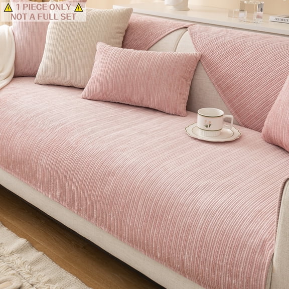 ANMINY 1pc 35.4"×71" Chenille 2-Seater Sofa Cover, Ultra-Soft Pet-Friendly Non-Slip Couch Cover, Scratch-Resistant Washable Furniture Protector