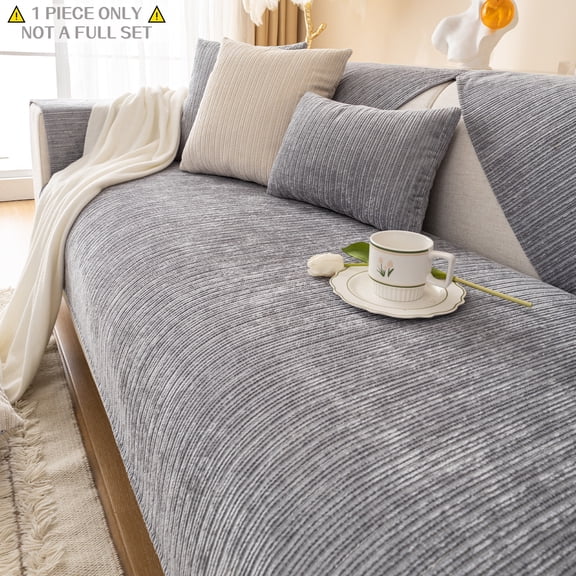 ANMINY 1pc 35.4"×82.7" Chenille 3-Seater Sofa Cover, Ultra-Soft Pet-Friendly Non-Slip Couch Cover, Scratch-Resistant Washable Furniture Protector