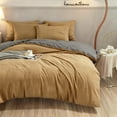 thumbnail image 1 of ANMINY 4-Piece Coral Fleece Duvet Cover Set (Comforter NOT Included), 150GSM Soft Warm Pinstripe Bedding with Hidden Zipper & Corner Ties, King, Gray-Backed, 1 of 7