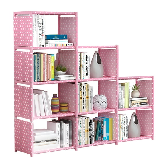 9 Cube Storage Shelf Organizer DIY Bookcase Closet Cabinet for Office Home Bedroom, Pink