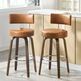 thumbnail image 1 of ANMINY Bar Stools Set of 2 360° Swivel with Back and Round Seat PU Leather Barstools 29" Bar Height Upholstered Bar Chairs Island Stools for Kitchen Counter, 1 of 11