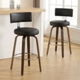 thumbnail image 1 of ANMINY Bar Stools Set of 2 360° Swivel with Back and Round Seat PU Leather Barstools 29" Bar Height Upholstered Bar Chairs Island Stools for Kitchen Counter, 1 of 9