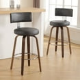 thumbnail image 1 of ANMINY Bar Stools Set of 2 360° Swivel with Back and Round Seat PU Leather Barstools 29" Bar Height Upholstered Bar Chairs Island Stools for Kitchen Counter, 1 of 9
