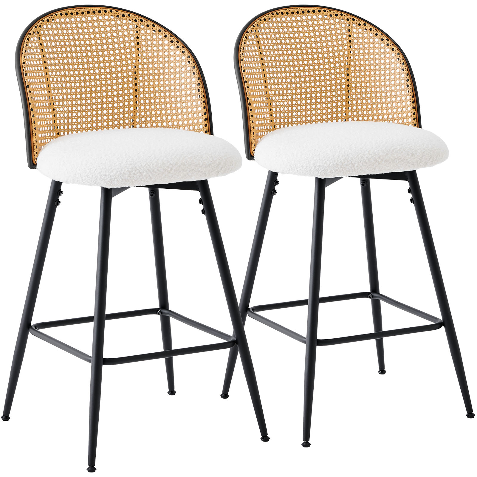 ANMINY Bar Stools Set of 2, 360 degree Swivel Upholstered Chairs