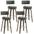 thumbnail image 1 of ANMINY Bar Stools Set of 4 360° Swivel with Back and Round Seat PU Leather Barstools 26" Bar Height Upholstered Bar Chairs Island Stools for Kitchen Counter, 1 of 9
