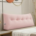 thumbnail image 1 of ANMINY Bed Wedge Pillow for Headboard Gap Reading Lumbar Back Rest Support Pillow for Bed Sofa Large Long Pillow with Side Pockets Removable Cover, 59"x20", Pink, 1 of 7