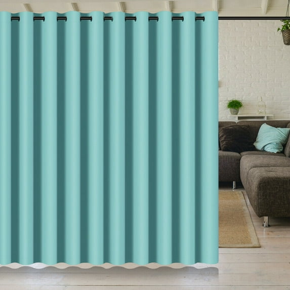 ANMINY Blackout Curtain Panels Solid Color Space Room Divider Screen Partition Fabric, 52"x84", Teal