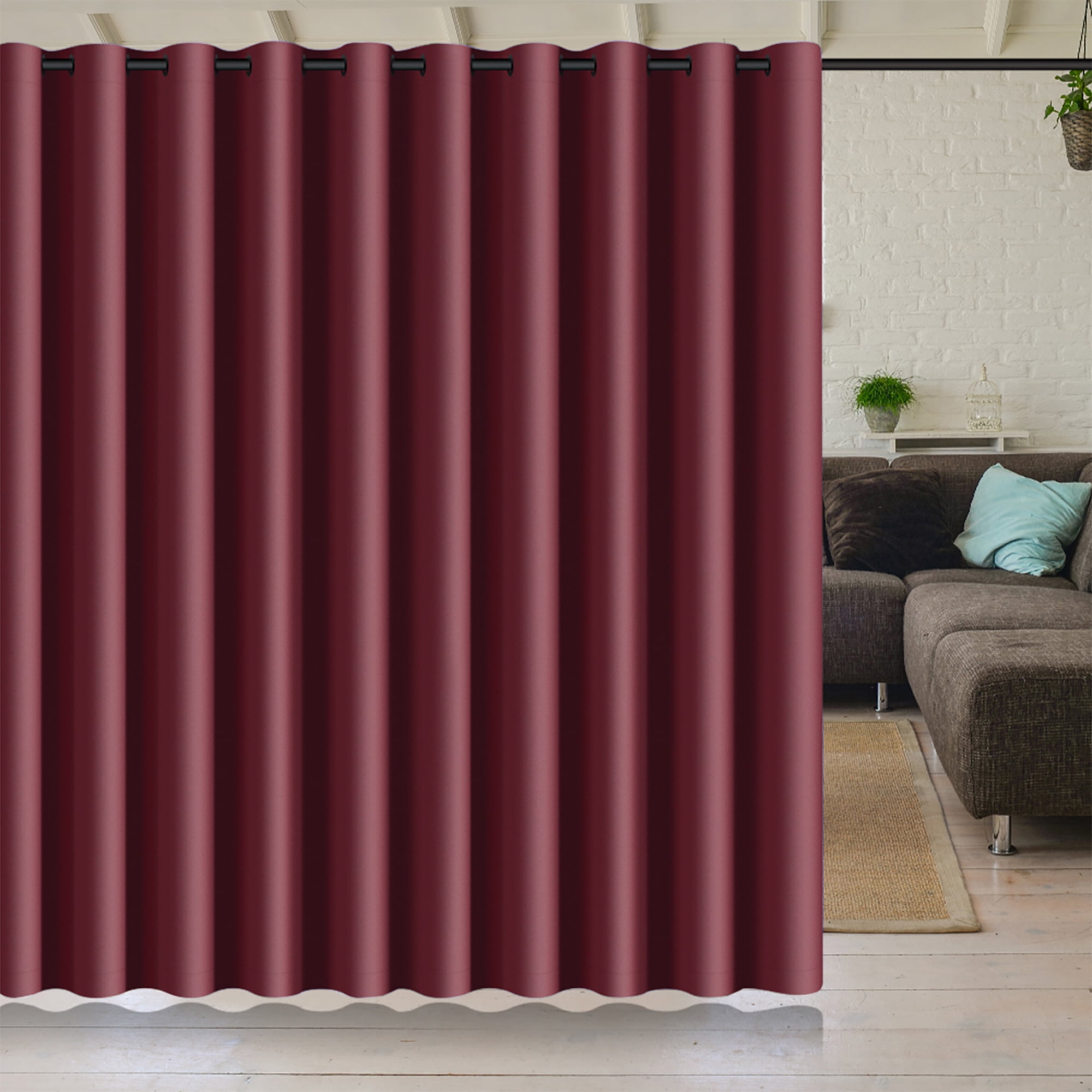 ANMINY Blackout Curtain Panels Solid Color Space Room Divider Screen