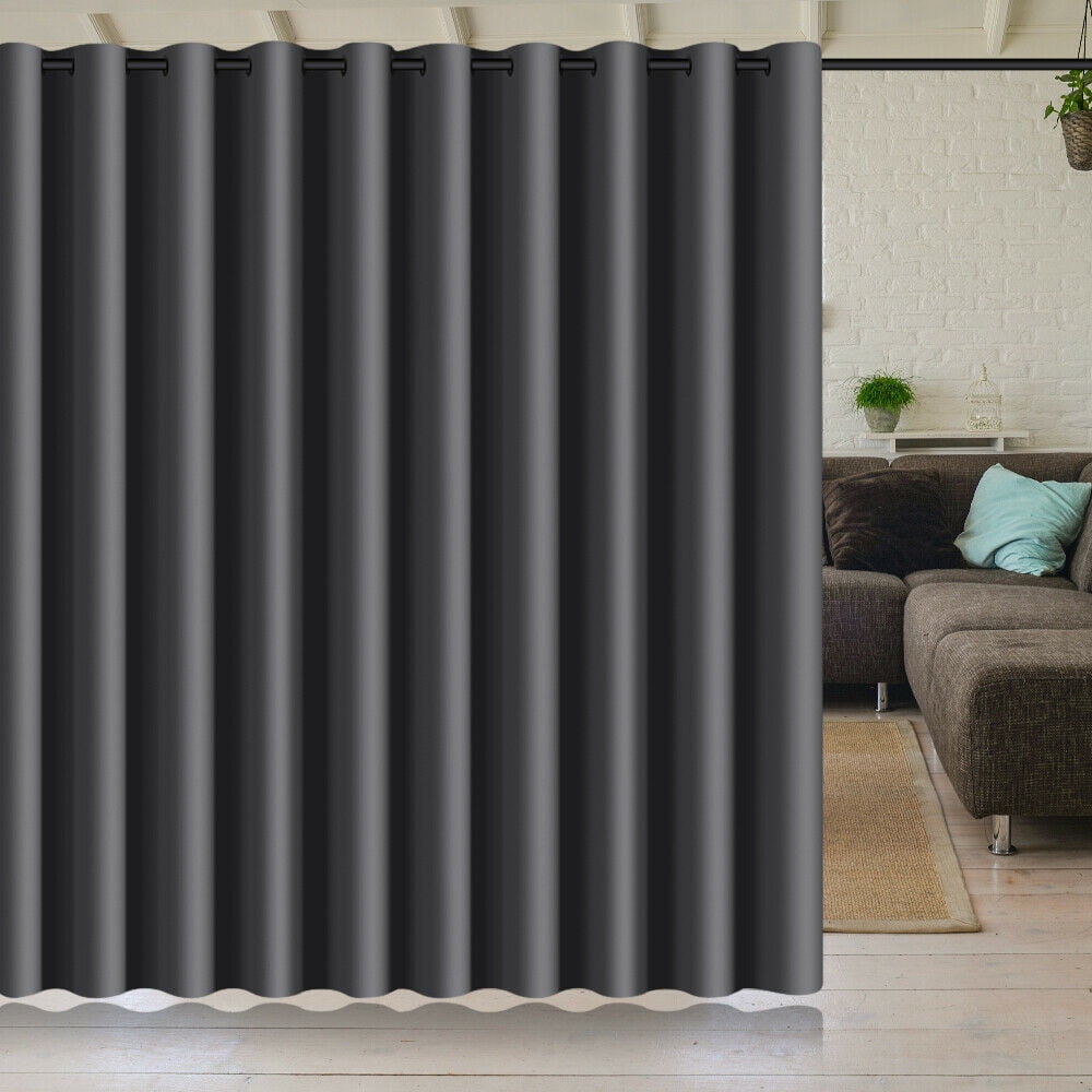 "ANMINY 96""x120"" Gray Blackout Curtain Panels, Solid Color Room