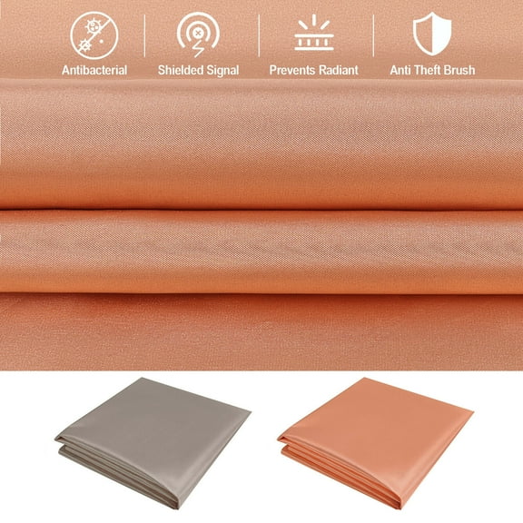 ANMINY Copper Fabric Nickel Faraday Fabric 42.5" x 1/2/3/4/5/10 Yards EMF RFID RF EMI Radiation Shielding Signal Block Protector, Orange