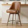 thumbnail image 1 of ANMINY Counter Height Bar Stools Set of 1, 26" Seat Height Upholstered Linen Fabric Swivel Barstools with Mid-Back Modern Chairs Island Stools for Home Bar Kitchen Pub, 1 of 13