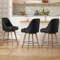 thumbnail image 1 of ANMINY Counter Height Bar Stools Set of 3, 26" Seat Height Upholstered Linen Fabric Swivel Barstools with Mid-Back Modern Chairs Island Stools for Home Bar Kitchen Pub, 1 of 12