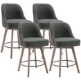 thumbnail image 1 of ANMINY Counter Height Bar Stools Upholstered Linen Fabric Swivel Barstools, Set of 4, 26" Seat Height with Back Mid-Century Chairs Island Stools for Home Bar Kitchen Pub, 1 of 13