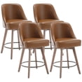thumbnail image 1 of ANMINY Counter Height Bar Stools Upholstered Linen Fabric Swivel Barstools, Set of 4, 26" Seat Height with Back Mid-Century Chairs Island Stools for Home Bar Kitchen Pub, 1 of 12