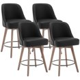 thumbnail image 1 of ANMINY Counter Height Bar Stools Upholstered Linen Fabric Swivel Barstools, Set of 4, 26" Seat Height with Back Mid-Century Chairs Island Stools for Home Bar Kitchen Pub, 1 of 12