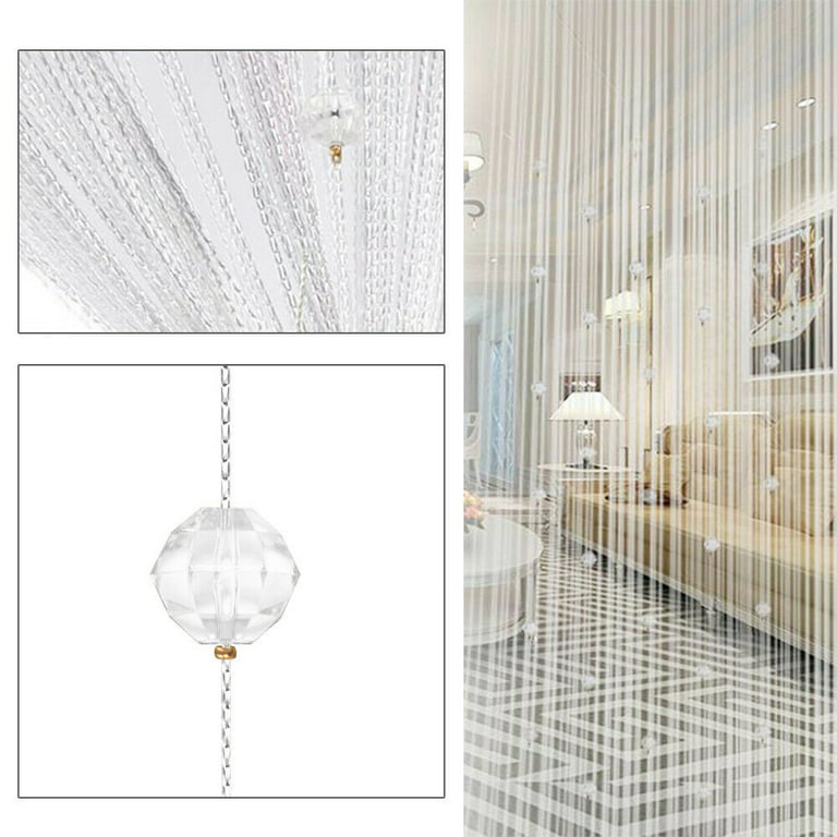 No.1 White Crystal Divider Door Curtains - Door Bead Curtain