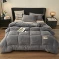 thumbnail image 1 of ANMINY Double-Sided Milk Fleece Winter Comforter, Reversible Soft Warm Bedding, 1 of 8