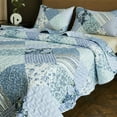 thumbnail image 1 of ANMINY Reversible Floral Coverlet Bedding Set - King All-Season Soft Polyester Quilt with Pillowcase | Vibrant Floral Design & Easy Care, 1 of 8