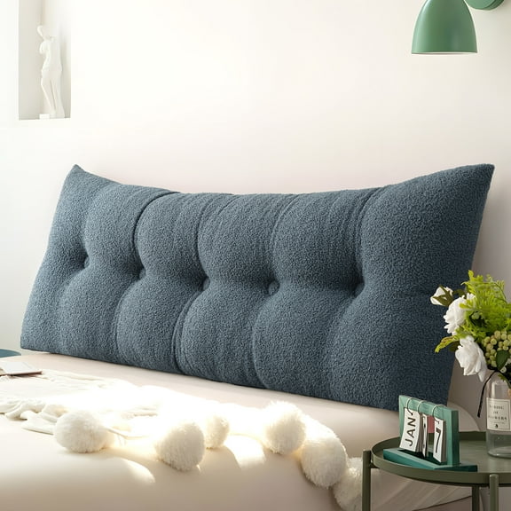 ANMINY Headboard Pillow, Teddy Velvet Fabric, Bed Rest Reading Pillow, Removable & Washable Cover, Daybed Wedge Pillow for Twin Beds