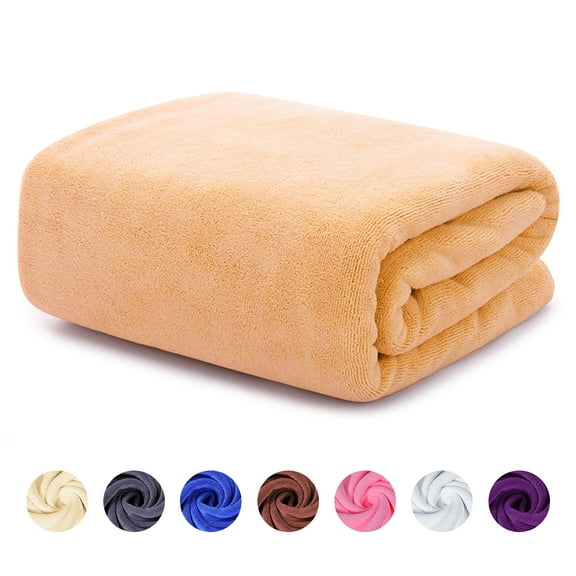 ANMINY Large Microfiber Bath Towels Soft Absorbent Towel for Gym Spa Shower Beach Travel Body Wrap Towel, Gold