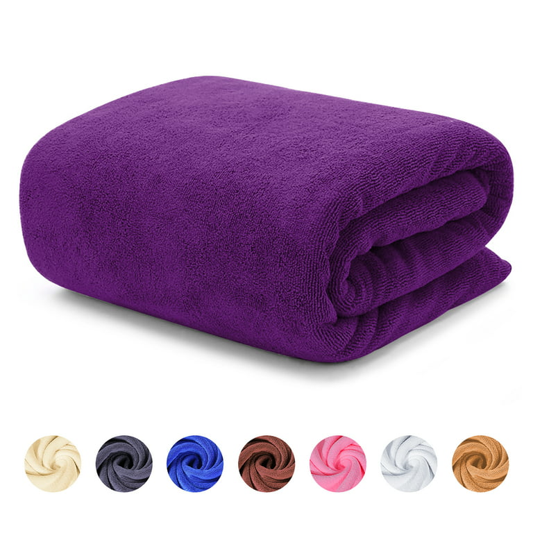 ANMINY Large Microfiber Bath Towels Soft Absorbent Towel for Gym Spa Shower  Beach Travel Body Wrap Towel, Purple