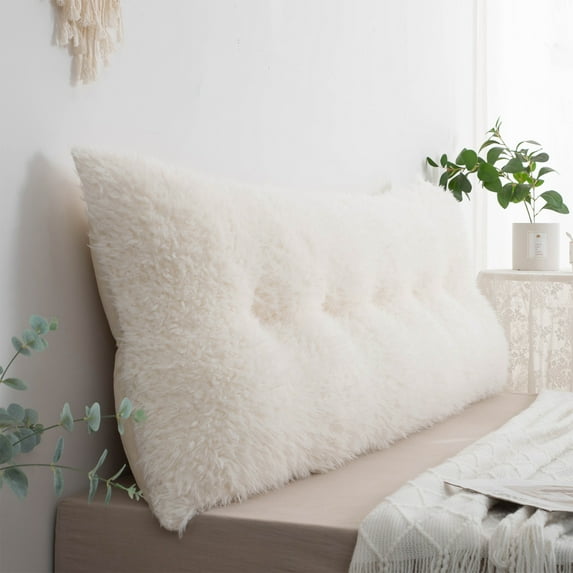 ANMINY Luxury Plush Velvet Headboard Pillow Bed Rest Reading Pillow, Removable & Washable Cover for King Beds