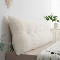 ANMINY Luxury Plush Velvet Headboard Pillow Bed Rest Reading Pillow, Removable & Washable Cover for Twin Beds